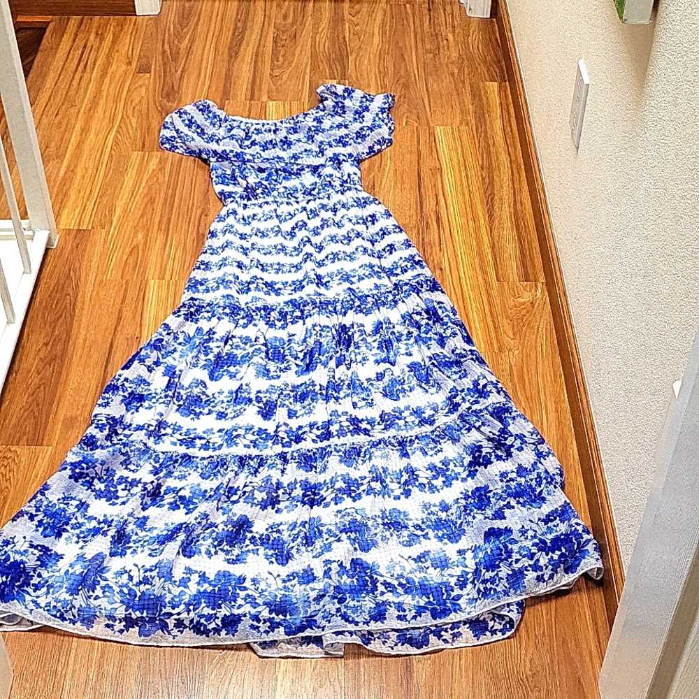 Eliza J spectacular floral maxi off shoulder summer dress - Picture 4 of 6